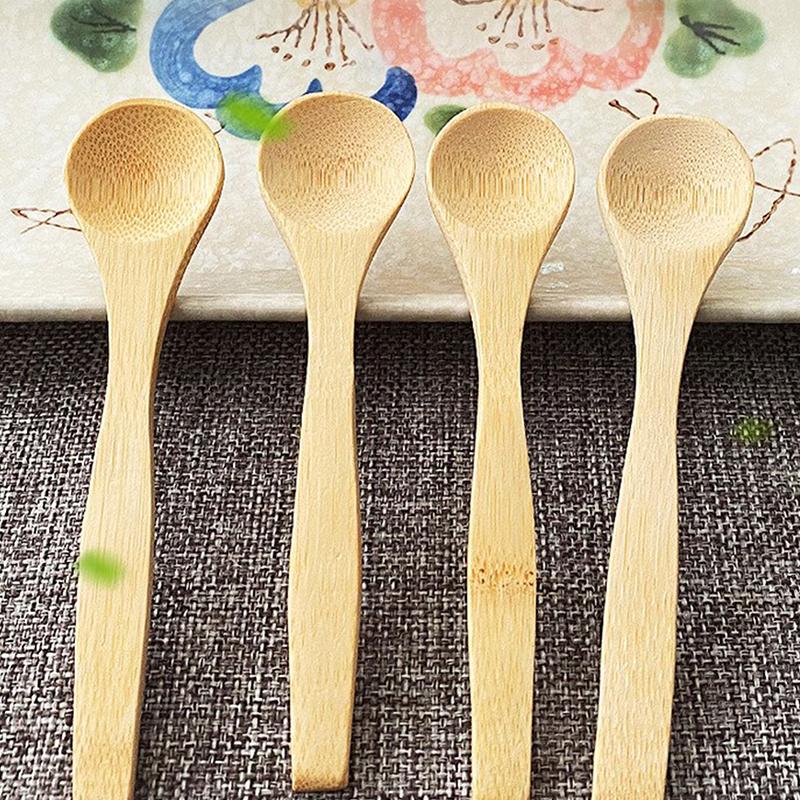 5Pcs Wooden Honey Spoon Ecofriendly Household Tableware Bamboo Kitchen Condiment Scoop Coffee Spoon Dessert Spoon Teaspoon