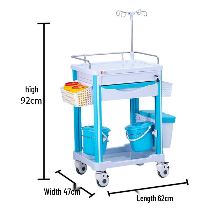 ABS Multifunctional Anesthesia and Infusion Emergency Cart with Five Drawers