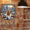 Vintage Winter Village Metal Wall Art Weather Resistant Home Cafe Decor