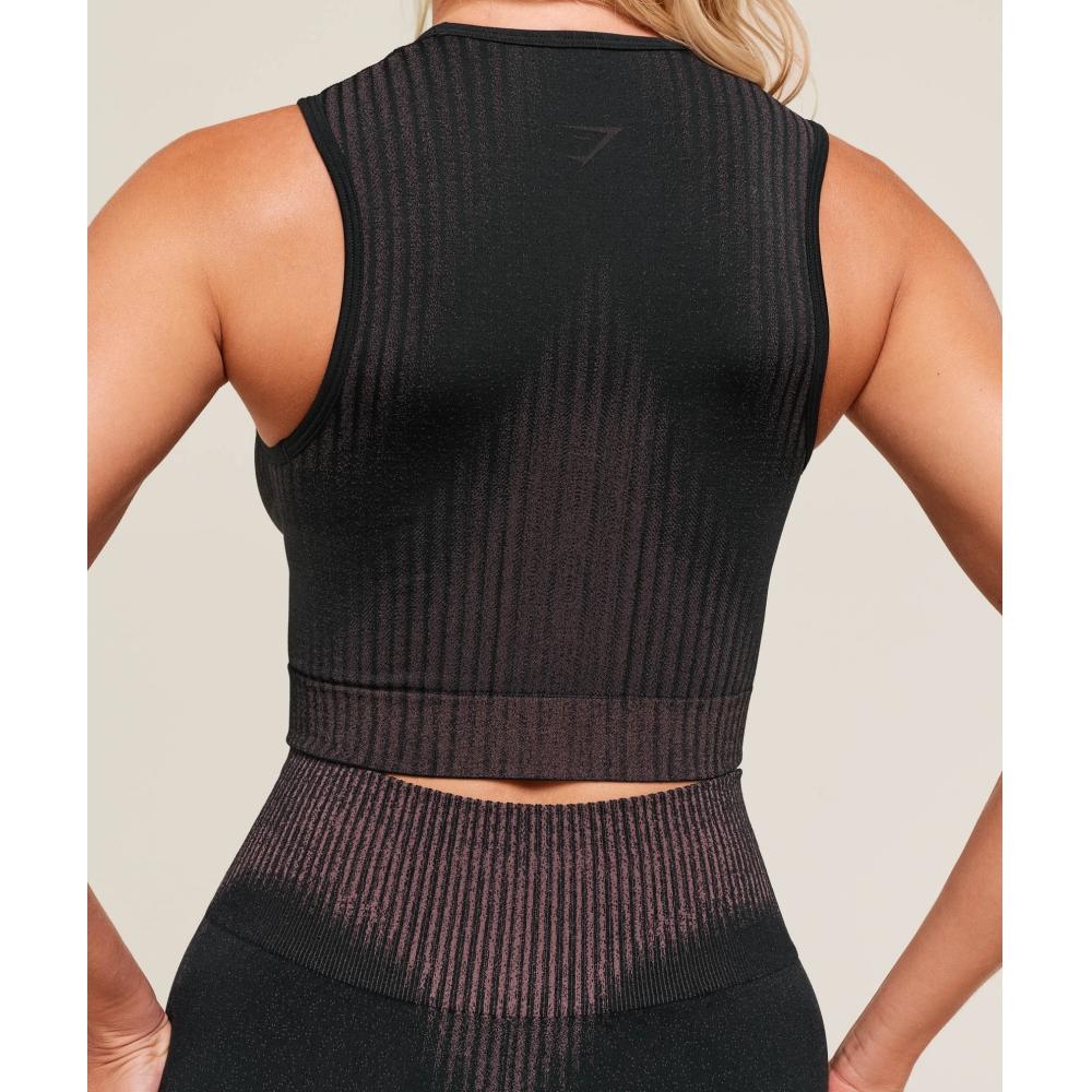 Gymshark Diffuse Seamless Cropped Tank Black Calm Pink B3b9j Bc93