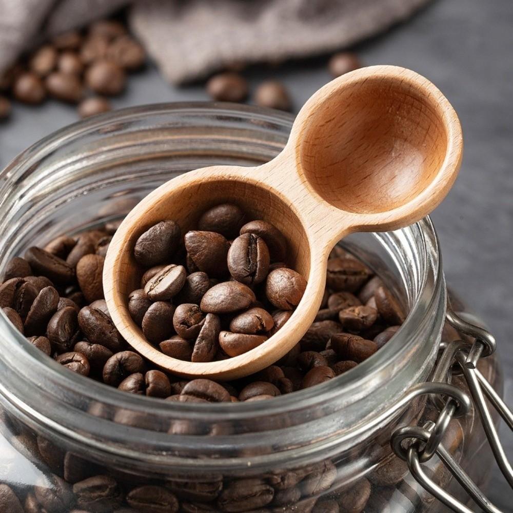 Short Handle Wooden Coffee Spoon Serving Cutlery Tea Sugar Spoon Measuring Spoon  Coffee Making
