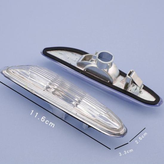 2x Car Side Marker Turn Signal Lights Clear For BMW E90 E91 E92 E93 2006-2011