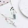 Cute Sweet Bowknot  String Beads Flocking Kitty Key Chains Mobile Phone Pendant for Women Exquisite Cat Jewelry Accessory Gifts