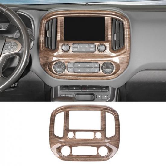 Wood Grain Dash Panel Navigation Decor Cover Trim Bezel for Chevy Colorado 2014+