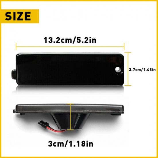 Passend für 1998-2002 Pontiac Firebird Rote LED Seitenmarkierungsleuchten Geräuchert Vorne Auto Seite