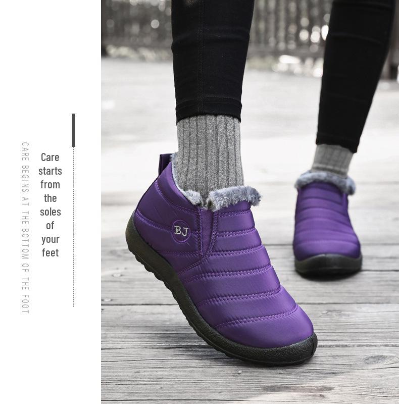 Women's Winter Plush Cotton Boots – Plus Size, Warm Snow Boots, Short Boots for Couples