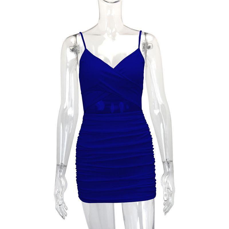 

Nice Outfit Beautiful Outfit 2024 New Fashion Style Women s Clothing Hollow-out Camisole Dress Sexy Sheath Skirt Royal Blue L