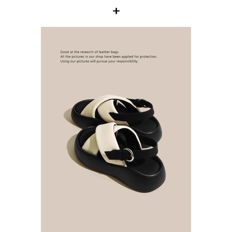 Sandals women's new summer summer models popular versatile word with thick sole black Roman sports women's shoes