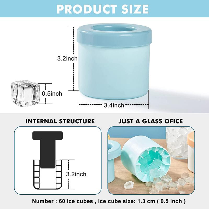 Silikonowy pojemnik na lód, forma do kubków, tacka na kostki lodu, jakość spożywcza, szybko zamrażający, pojemnik do robienia lodu, letni producent mrożonych napojów do whisky, piwa
