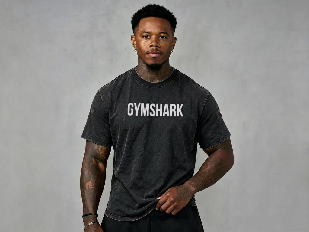 Gymshark Men's T-Shirt Cotton Gym Workout Short Sleeve Graphic Print Casual Tee