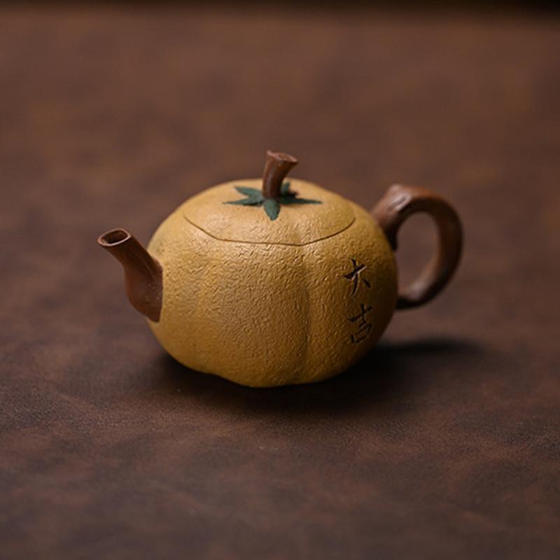 

75ml Chinese Yixing Purple Clay Teapot Handmade Fruit Shape Tea Pot Household Small Capacity Kettle Tradition Zisha Tea Set