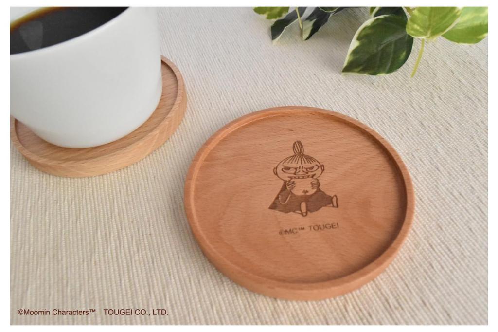 TOUGEI Wooden Coaster 2G Made of Natural Moomin Wooden Tableware 91 X 9mm (Mimura-nee-san) Wood, Series, Coaster, Diameter Approx.