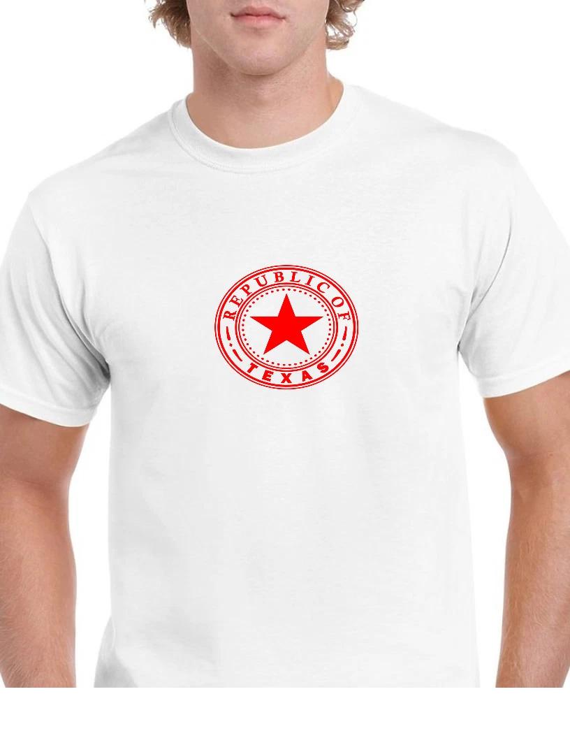 Red Seal Republic of Texas White Cotton T-Shirt Lone Star State Shirt S-5XL 2XL