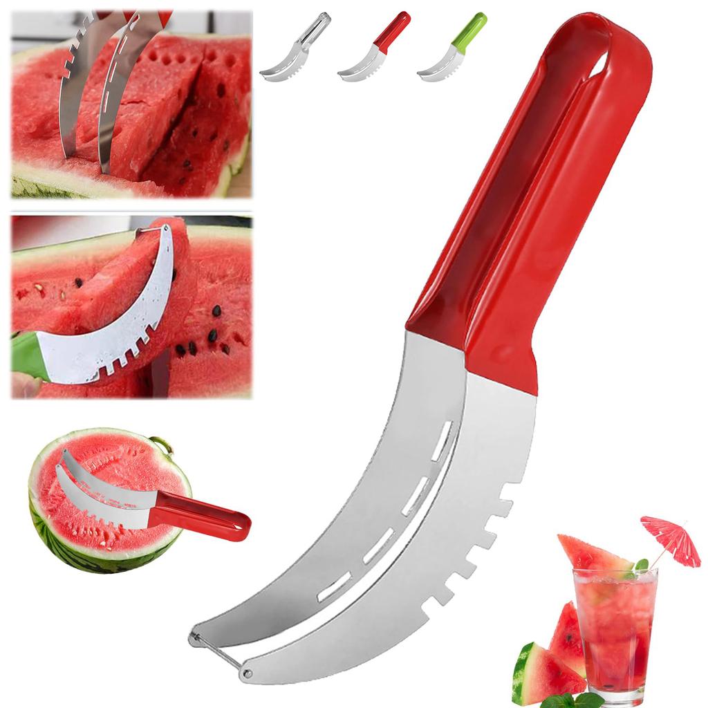 Watermelon Slicer Cutter - Stainless Steel Melon Cutter -Watermelon Cutter Slicer Tool -Watermelon Cutting Fork - Multifunctional Fruit Fork