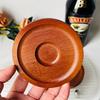 Whiskey coaster, spinning cup base, rotating tumbler base, cup holder, walnut-colored coaster