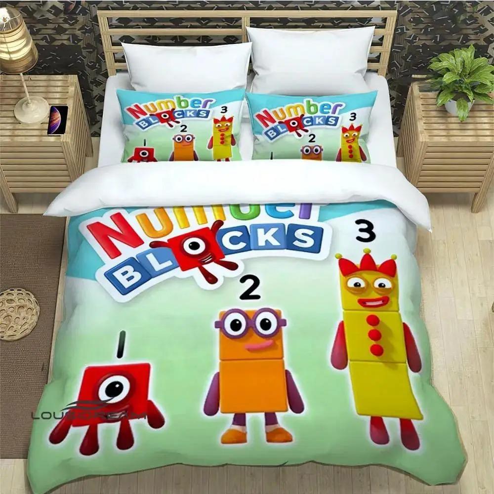 N-Zahlenblöcke Cartoon-Druck Bettwäschesets Exquisites Zubehörset Bettdeckenbezug Bettdecke Set Bettwäscheset Luxus Geburtstagsgeschenk