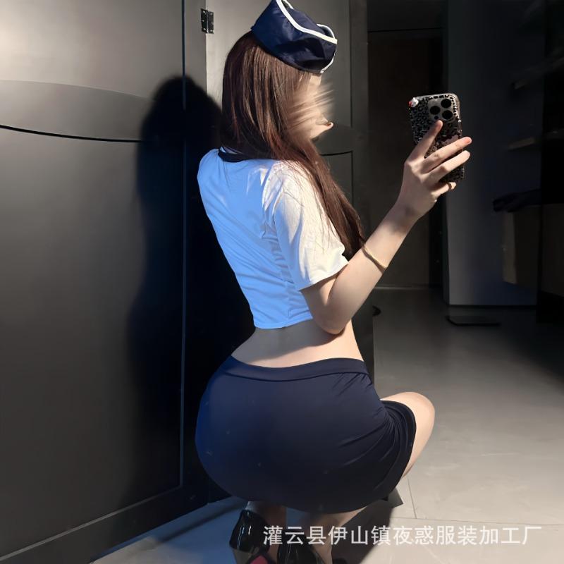 Sexy lingerie sexy Lianyungang flight attendant policewoman uniform temptation nightclub skirt professional suit