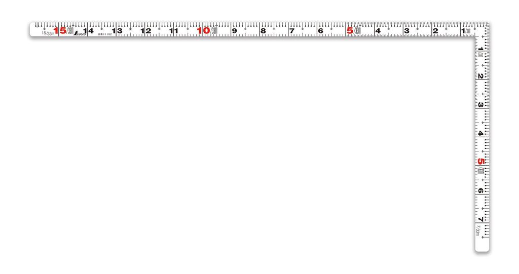 Shinwa Sokutei Flat Curved 1 shaku 5 sun Dual 11182 Ruler, White, (50cm), Graduations,