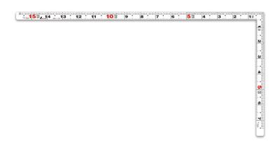 Shinwa Sokutei Flat Curved 1 Shaku 5 Sun Dual 11182 Ruler, White, (50cm), Graduations,