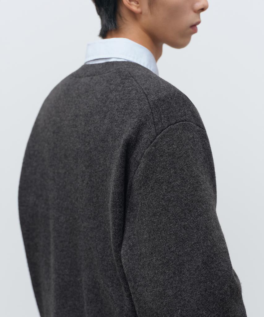 Musinsa Standard Round Neck Crop Cardigan [Medium Gray]