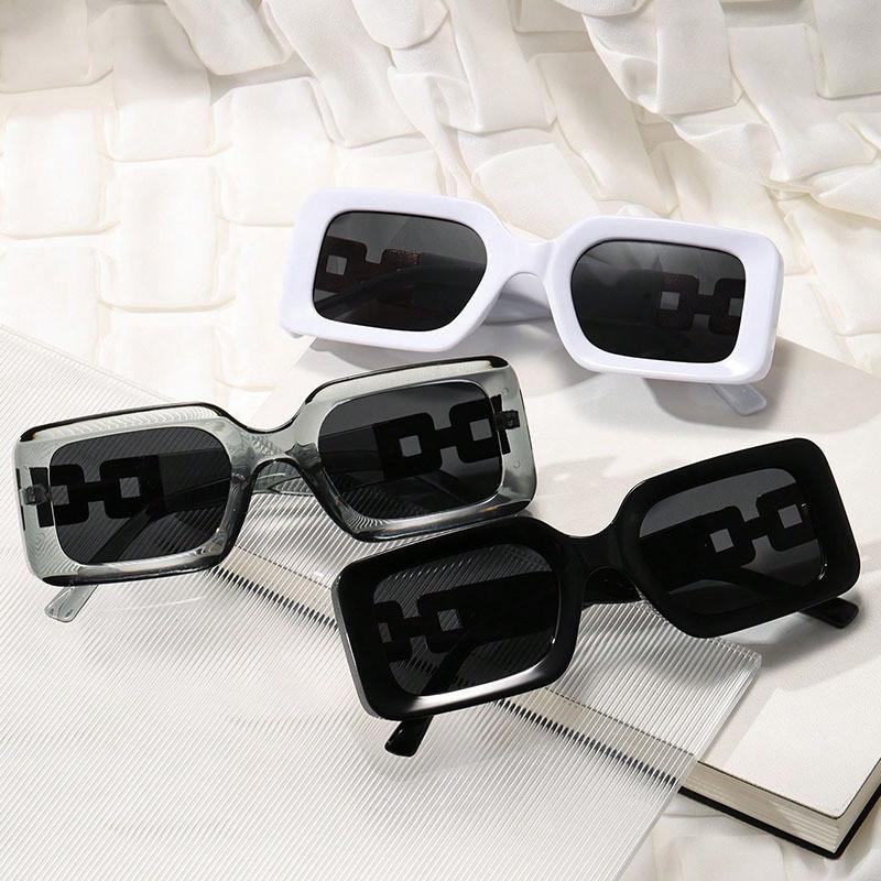 Fashion Square Frame Sunglasses With Uv400 Protection For Outdoor Sports And Travel