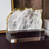 Natural Crystal Stone Ornament with Gold Foil - Bookshelf, TV Cabinet, and Entrance Decor