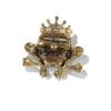 Fashion Crown Frog Brooch Green Enamel Inlaid Rhinestone Jewelry Pin Non-fading for Women Men Scarf Hat Outfit Decor