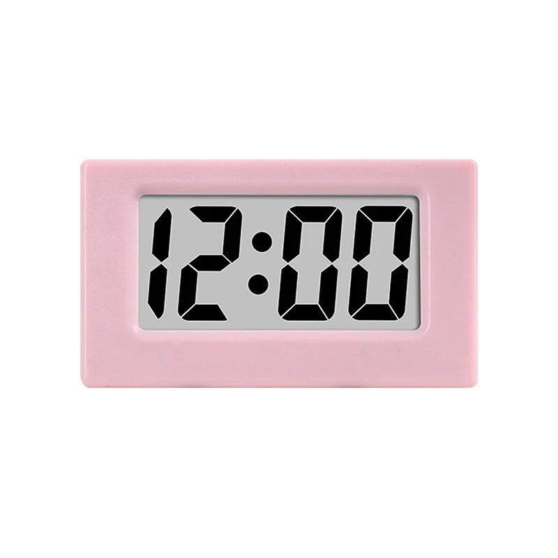 Mini LED Triangle Small Clock Portable Students Watch Time Simple Small Ornaments Mute Clock Home Office Bedroom Decoration.