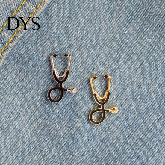 Creative Stethoscope Shape Brooch Pin Unisex Jewelry Gift for Nurse Doctor