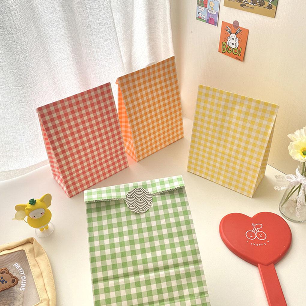 Paper Plaid Bags Wrapping Colorful Gift Packaging Bag Storage Candy Multifunctional Large Capacity Organizer Props