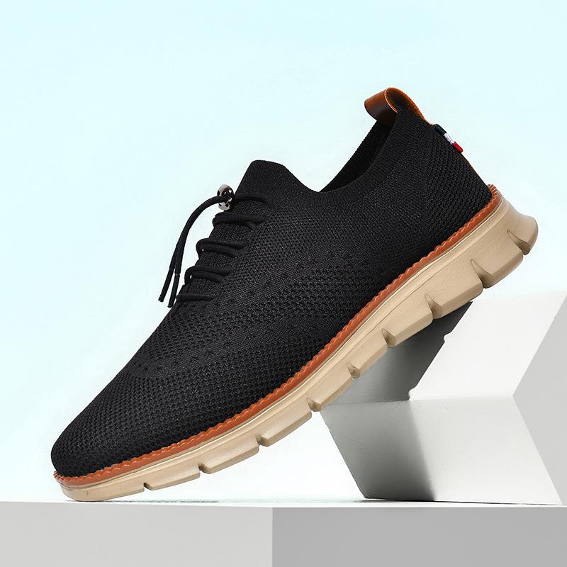 British Style Men'S Shoes Summer Breathable Sports Shoes Fly-Woven Mesh Shoes Men'S Normal Size 40-50