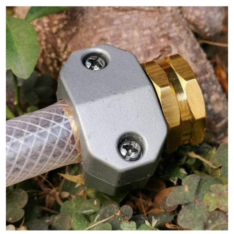 1Set Zinc Aluminum 5/8-3/4 Inch Garden Hose Connector Water Pipe Repairer Male Female Connector Set With Sealing Rings