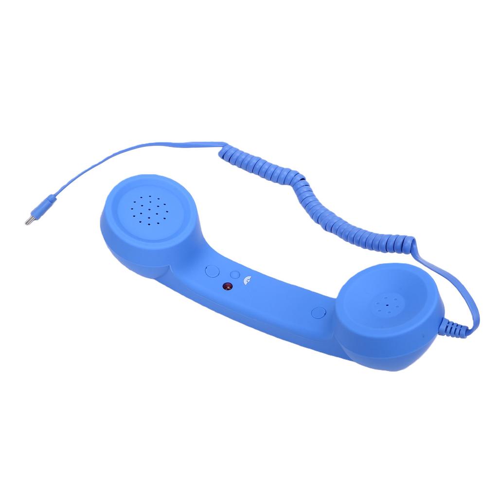 Retro Telephone Handset Type C Vintage Wired Handheld Cell Phone Receiver with Speaker and Microphone for Cell Mobile Video Conferences Calls Meetings