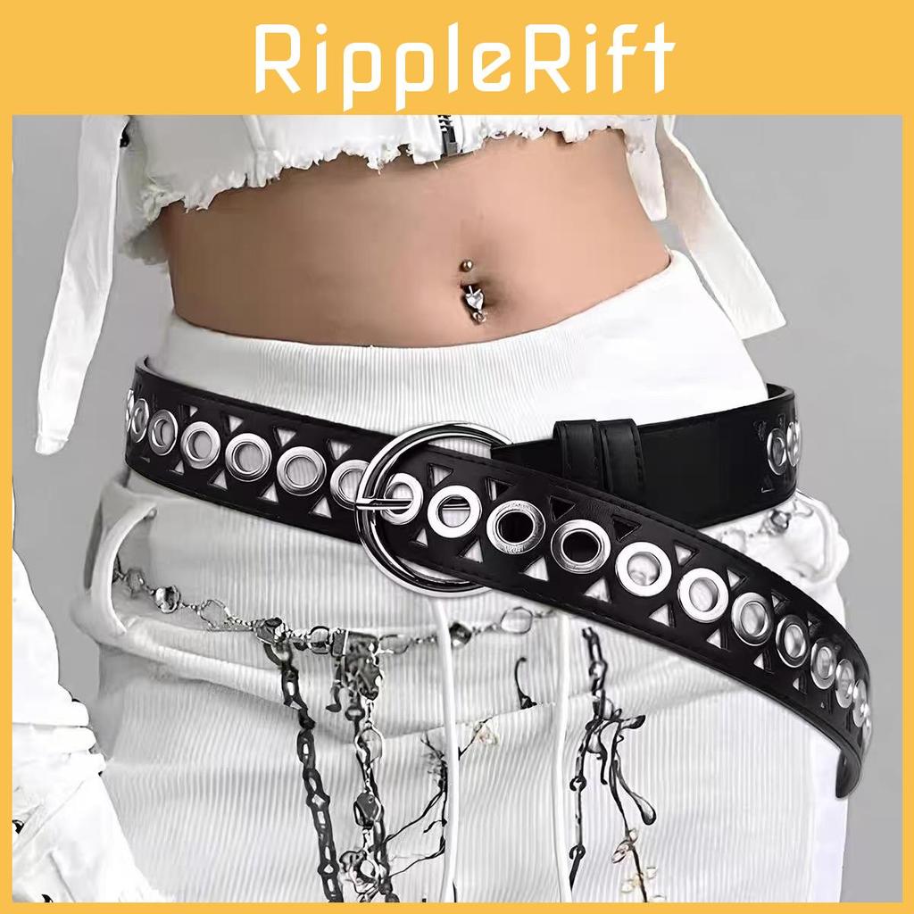 Retro Inspired Metal Buckle Belt With Hollow Out Design Outfits Fashionable