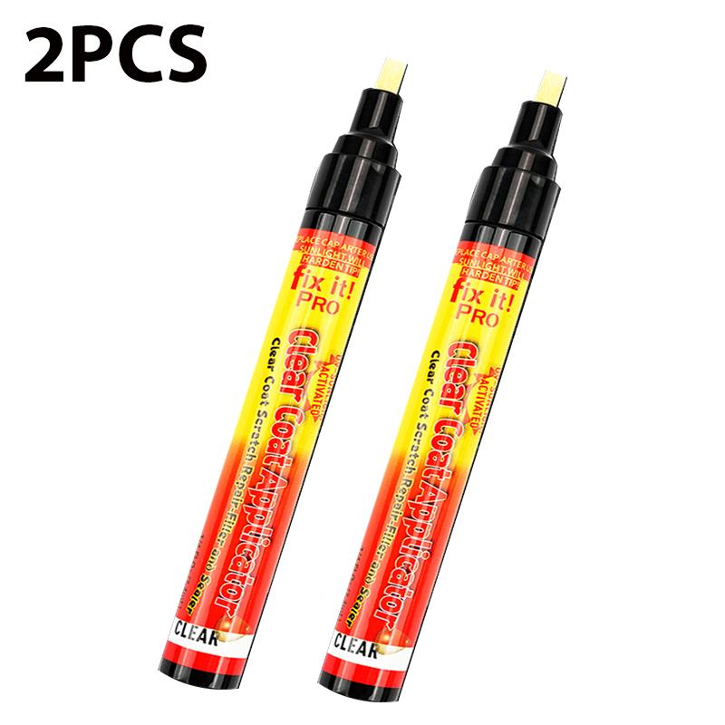2 Stück Autokratzer Reparaturstift Lackstift zum Ausbessern Oberflächenreparatur Professioneller Applikator Kratzerentferner Für Jede Farbe Auto
