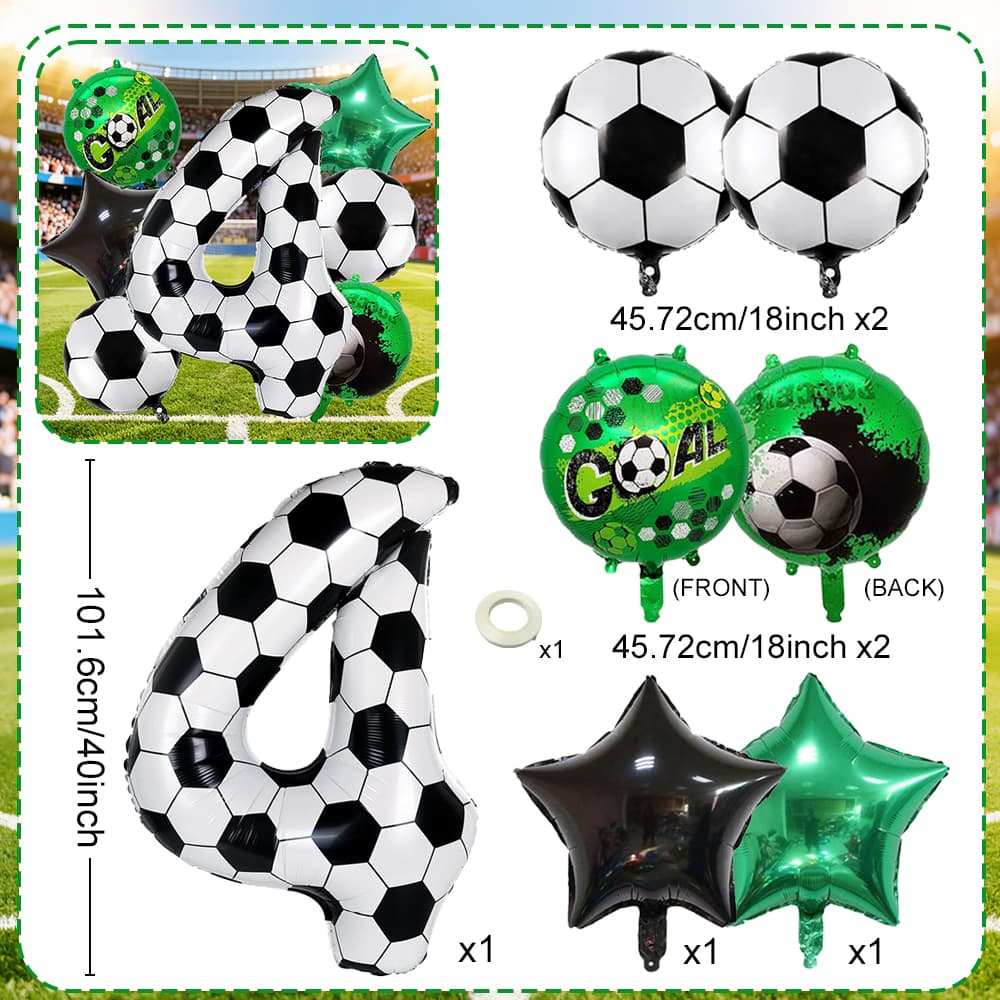 Football Digital Balloon Party Decoration Balloon Football Printed Digital Balloon 0-9 for Football Theme Birthday Party Balloon