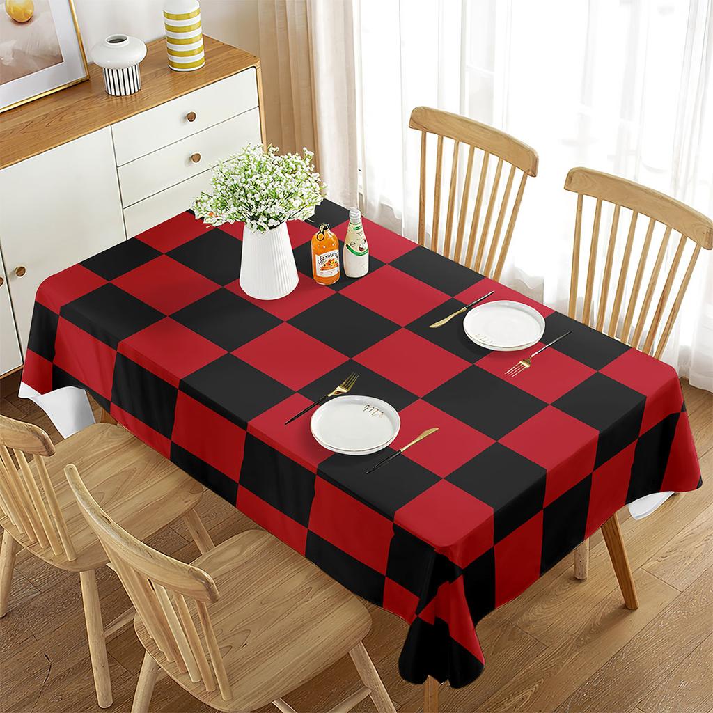 Checkered Tablecloth Rectangular Dining Table Tablecloth for Coffee Table Mat Kitchen Picnic Travel Party Decoration Tablecloth