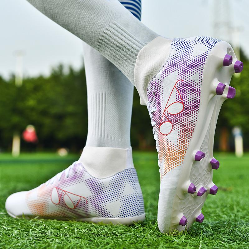 Hip-top Football Shoes Men's/female AG Long Nail Socks, Students Artificial Grass Football Competition Training Shoes