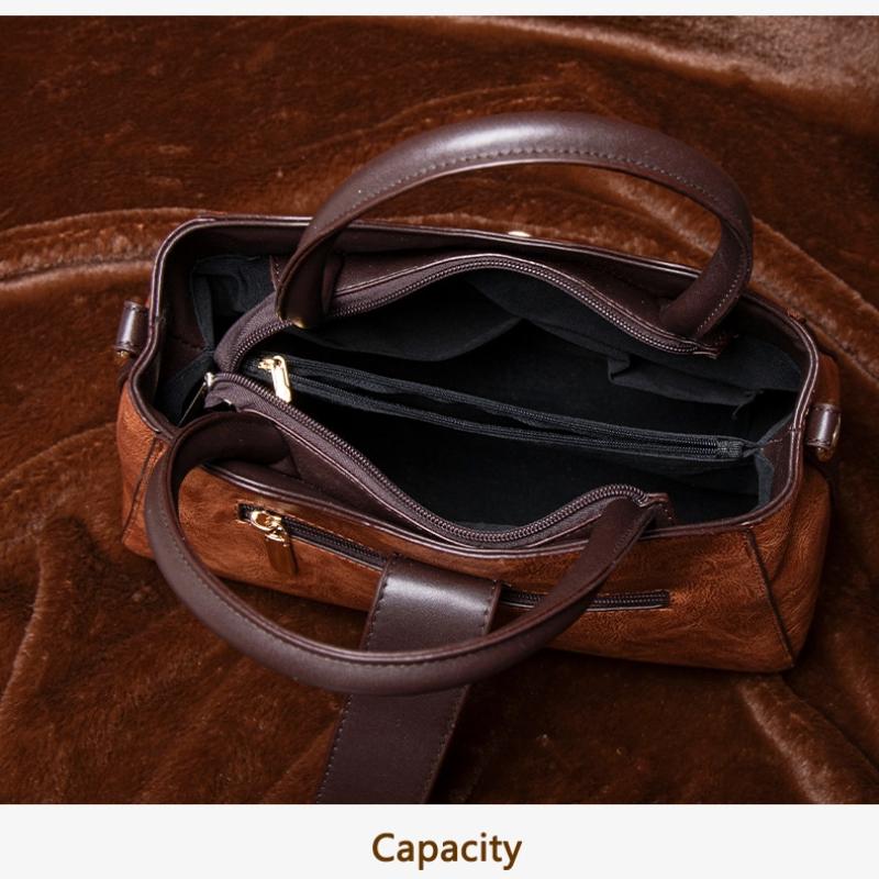 2025 Vintage Shoulder Crossbody Bags for Women Splicing Literary Embossed Handbag For Ladies Gift Purse PU Leather Women Bags