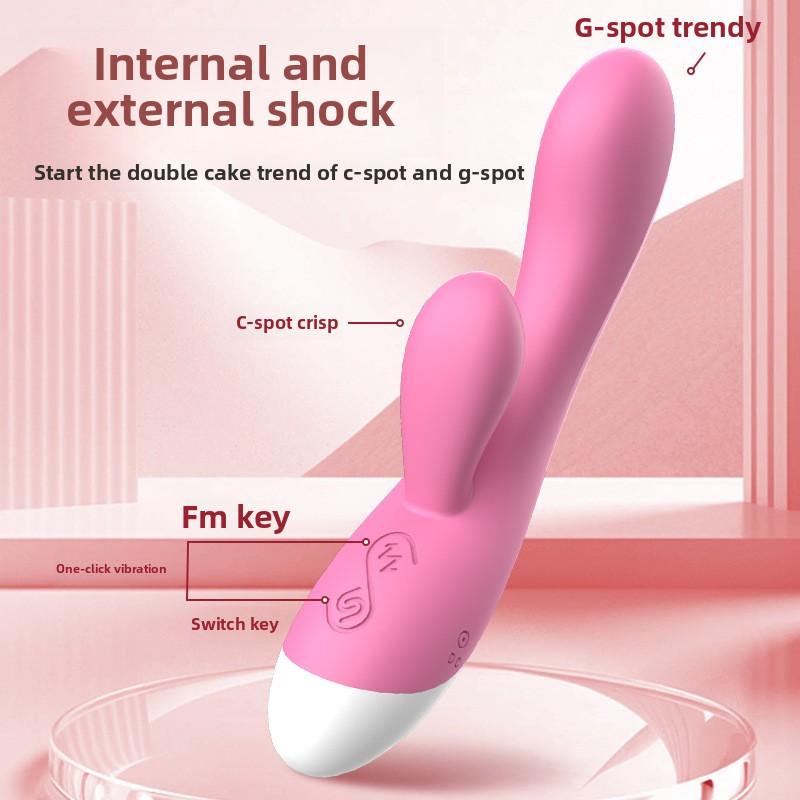 Vibratoare noi cu cap dublu Stimulator clitoridian Reîncărcabil Conversie de frecvență Vibrator G-Spot Masaj silențios Jucării pentru femei adulte