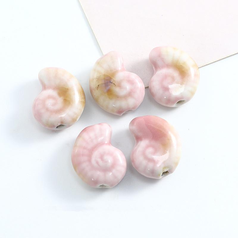 5pcs/Lot Mix Ceramics Shell Conch Spacer Beads For Jewelry Making Supplies Ocean Animal Loose Bead DIY Necklace Earring Finding