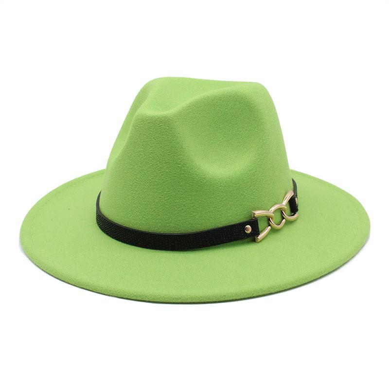 Big Brim Brown Belt British Retro Felt Hat Western Denim Woolen Tibetan Hat Jazz Hat