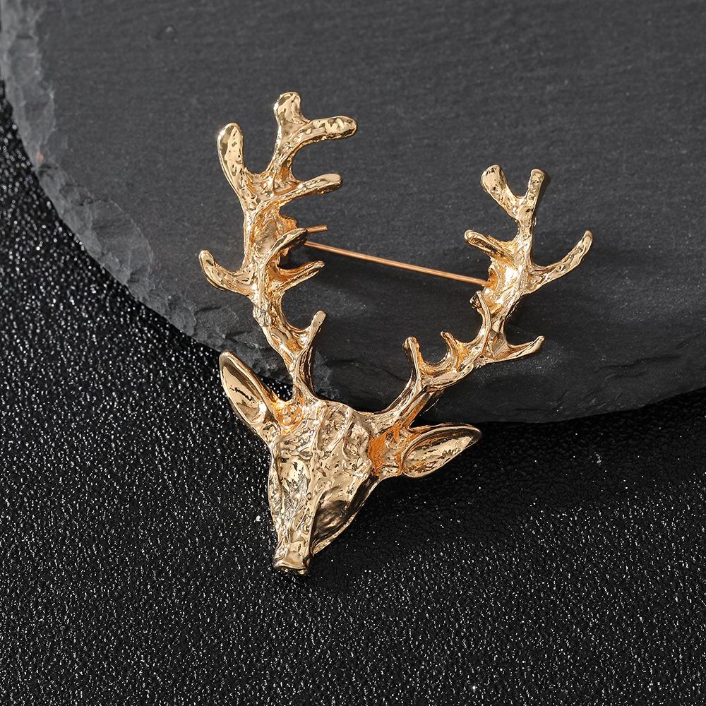 Retro Elk Brooch, Men's and Women's Suit, Deer Head Corsage Accessories, High-end