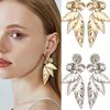 European & American Style Long Leaf Earrings - Simple & Elegant Design