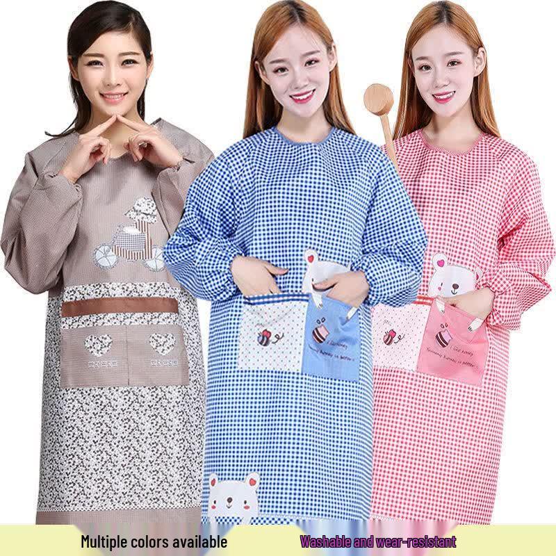 Korean Fashion Waterproof Long-Sleeve Apron