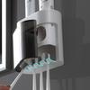 Wall-Mounted Automatic Toothpaste Dispenser & Toothbrush Holder Set