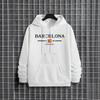 Autumn Winter Male Trendy Casual Streetwear Hoody Barcelona Print Mens Hoodie Urban Streetwear Fashion Hip Hop Hooded Sweatshirt