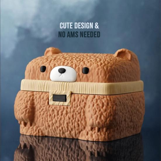 Square Bear Storage Box with Lid 3D Printed Decorative Jewelry Candy Trinkets Small Keepsakes Container Home Office Desk Decoration