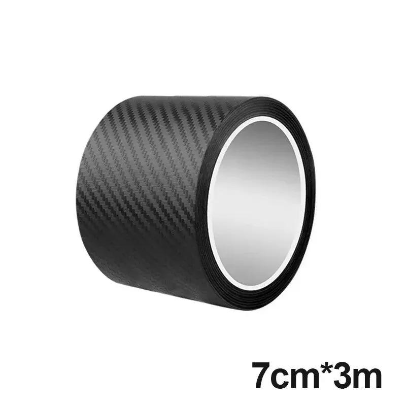 

3D Carbon Fiber Car Threshold Protection Waterproof Anti Scratch Black Nano Sticker for Car Body DIY Automotive Protective Film чёрный