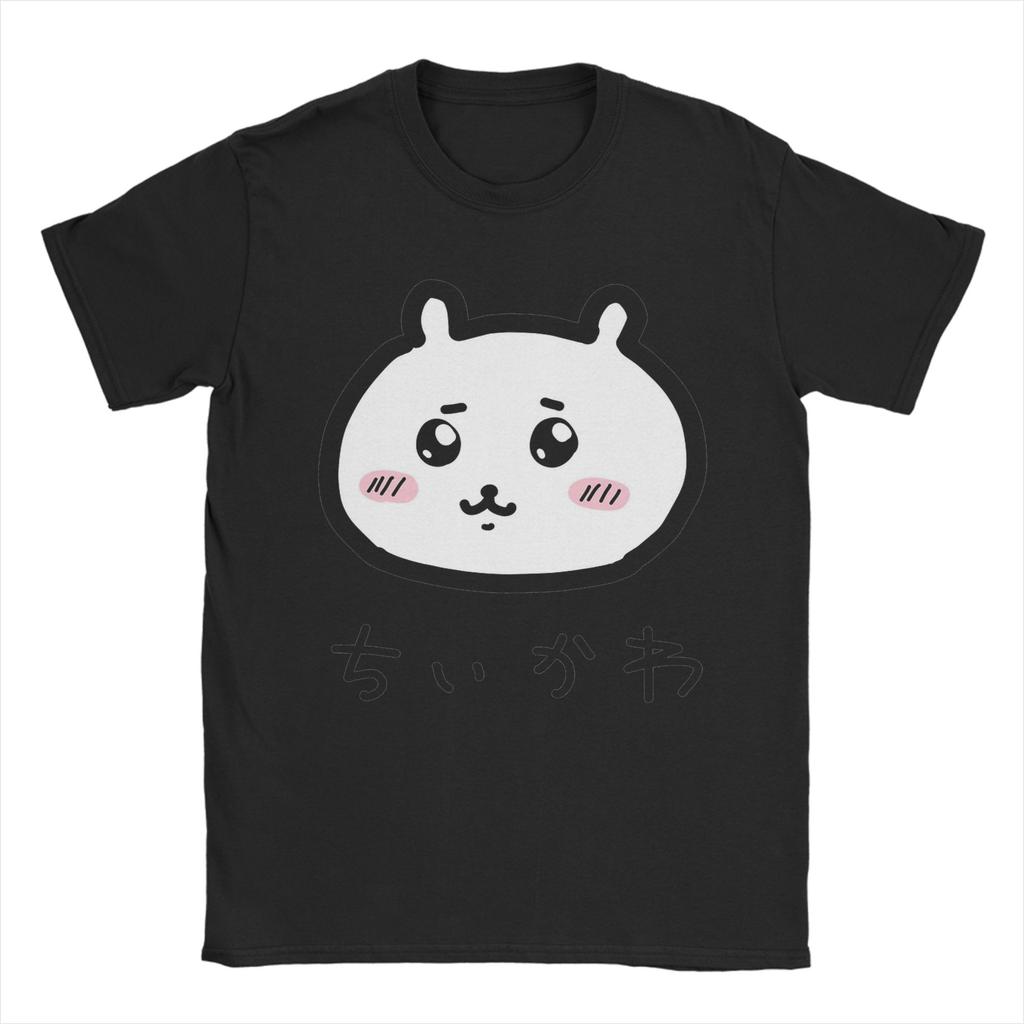 Chiikawas TShirt Men  Leisure 100 Cotton Tee Shirt Crewneck Short Sleeve T Shirt Big Size Clothing